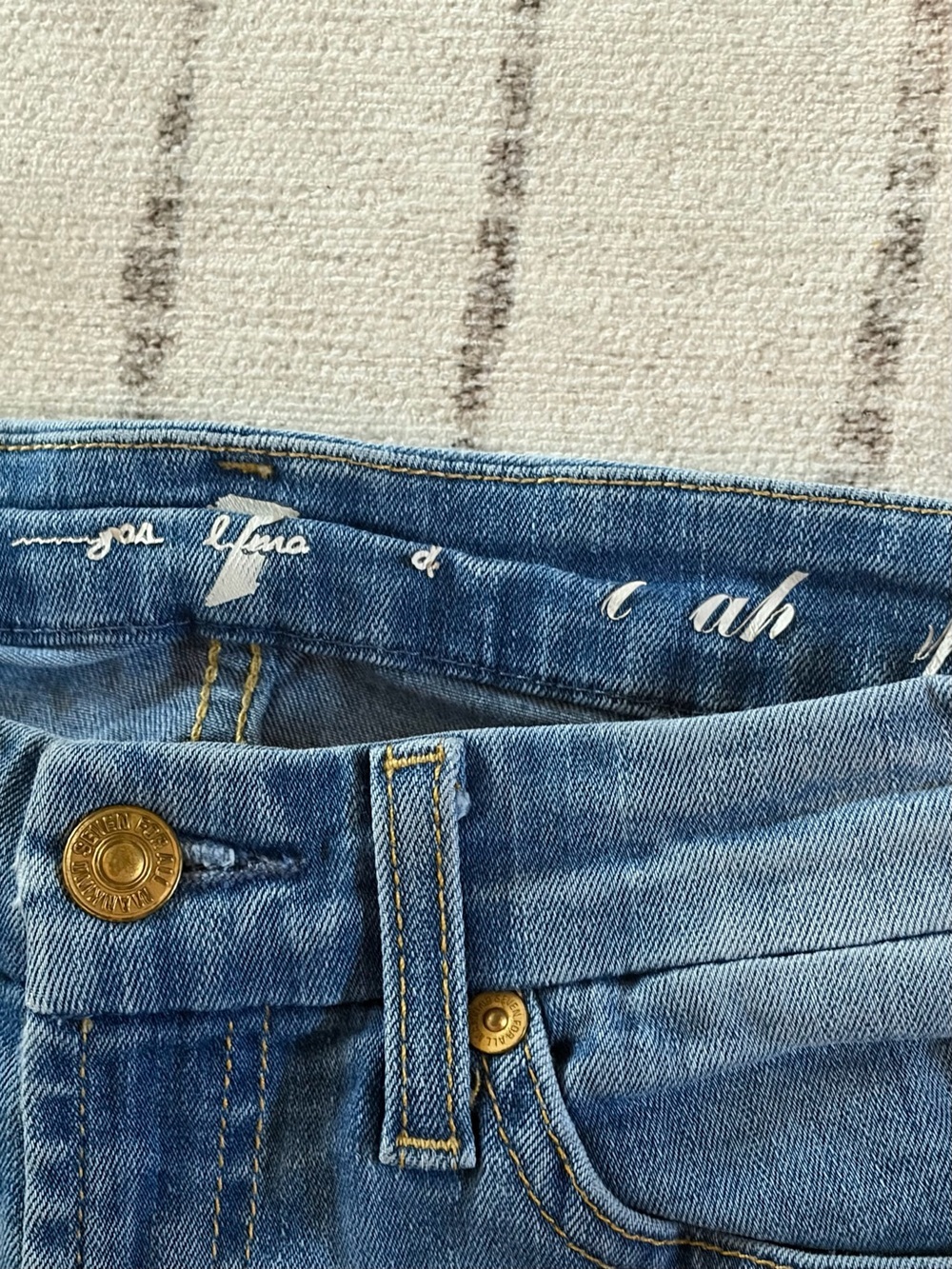 7 For All Mankind Skinny Jeans Womens 25 Medium Wash Stretch Denim Mid Rise - Picture 5 of 8